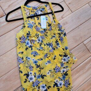 NWT Yellow Floral Kut from the Kloth top
